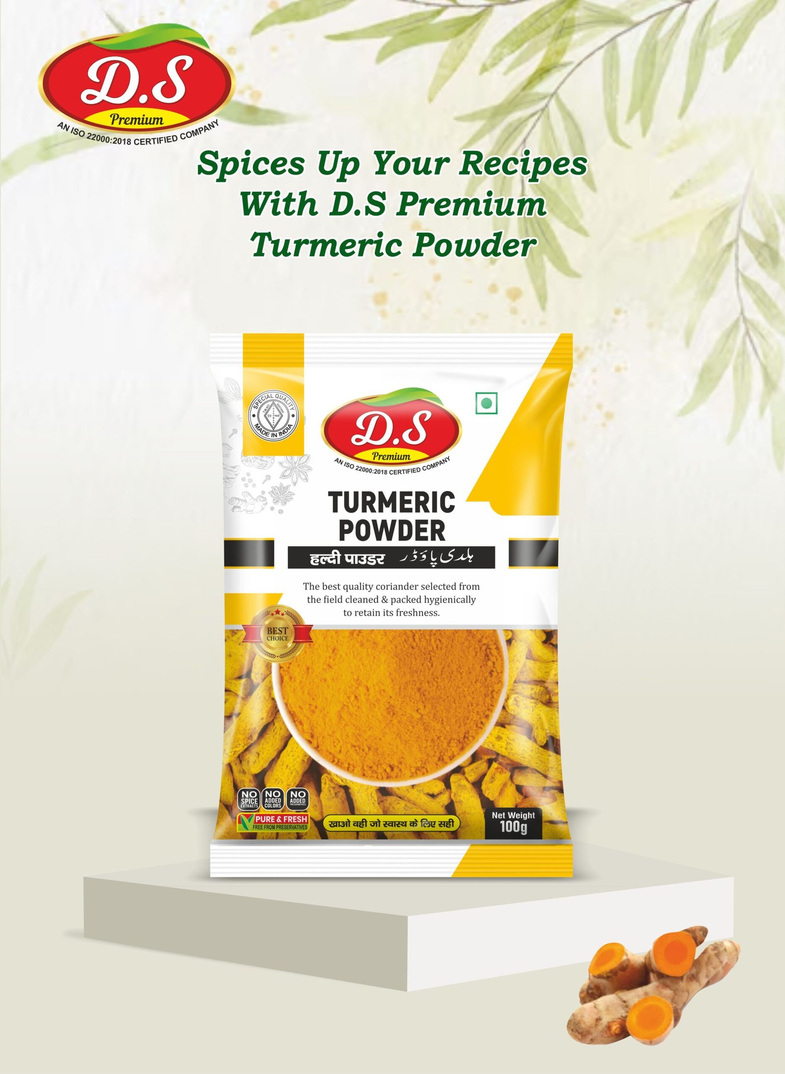 D.S SPICES Organic Turmeric Powder Pack Of 2 (100gm) - Image 5