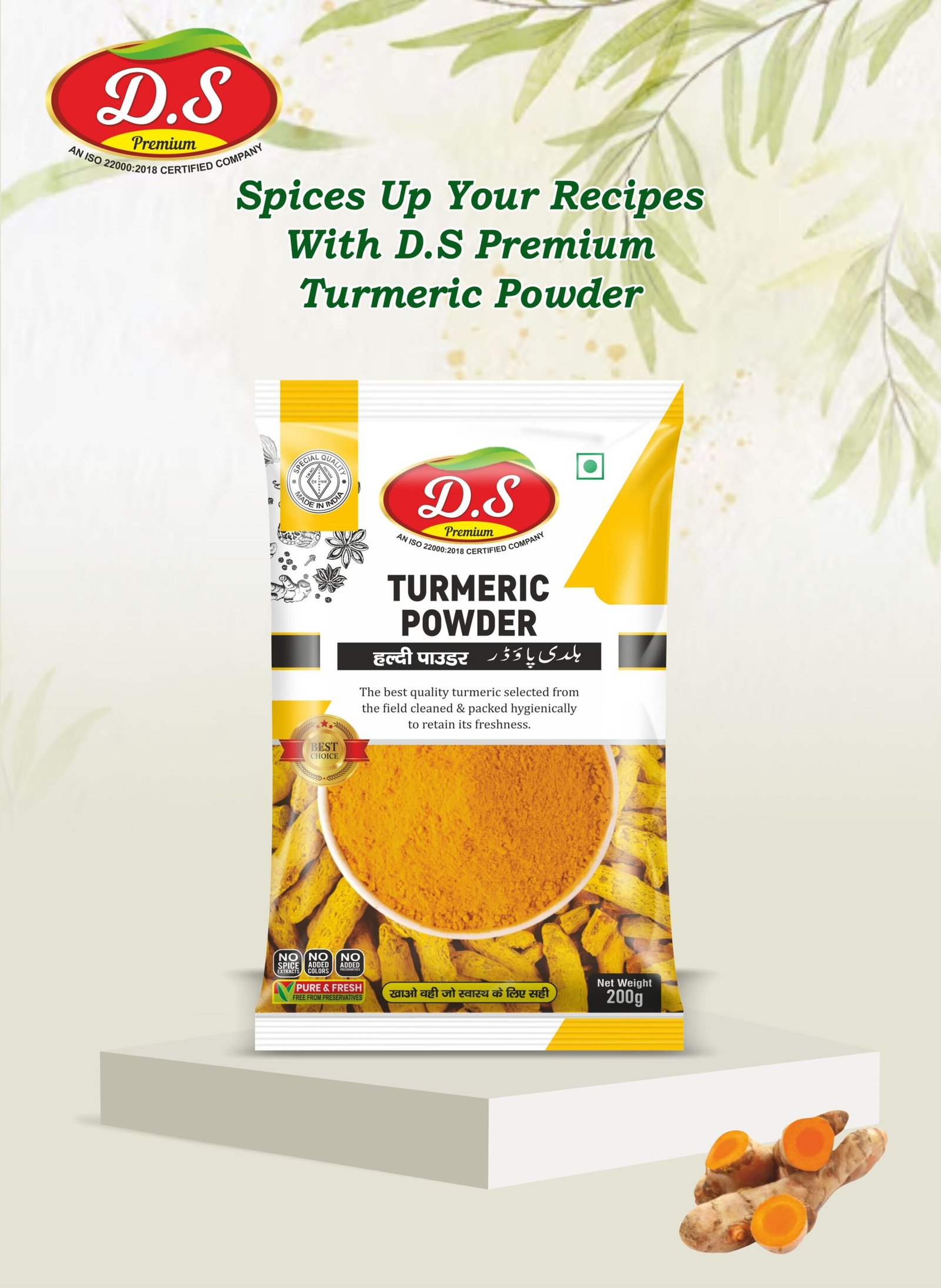 D.S SPICES Organic Turmeric Powder Pack Of 2 (200gm) - Image 5